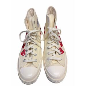 Converse Comme des Garçons Play Chuck Taylor High Cream Multi Heart Sneakers 12